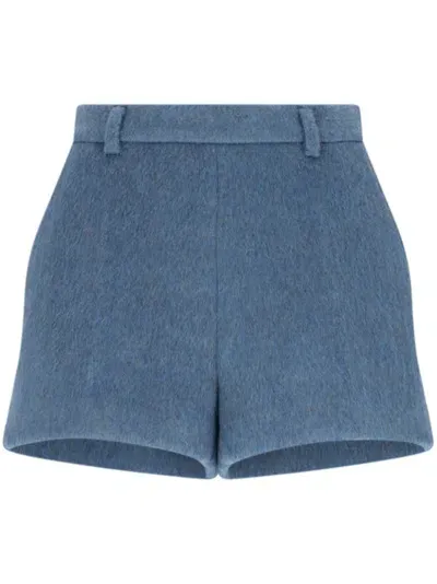 Gucci Wool And Mohair Shorts In Blue