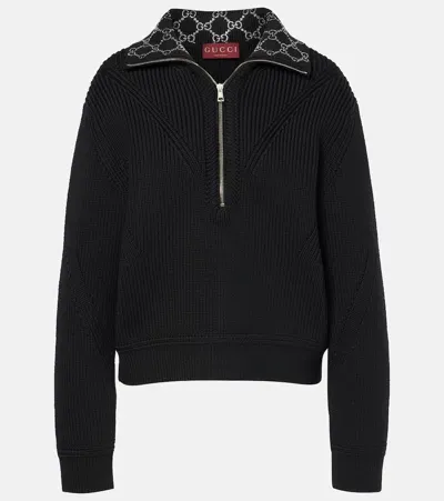 Gucci Wool-blend Sweater In Black