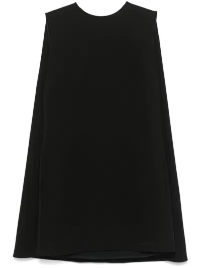 Gucci Wool Crepe Mini Dress In Black