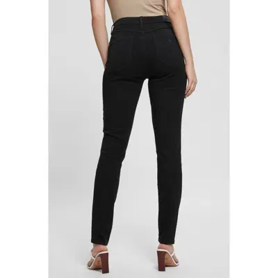 Guess 1981 High Waist Ankle Skinny Jeans In Overdye Black