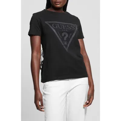 Guess Adele Organic Cotton Graphic T-shirt In Jet Black A996