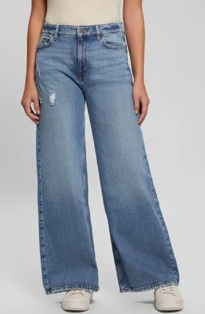 Guess Bellflower Wide-leg Jeans In Blu Magic