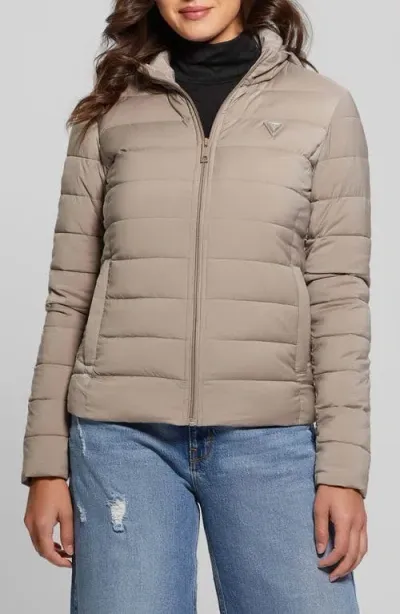 Guess Diann Puffer Jacket In Weathered Grey