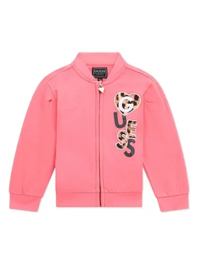 Guess Babies' Logo-appliqué Sweatshirt In Pink