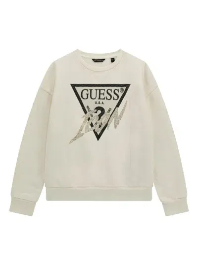 Guess Logo-print Sweatshirt In Weiss