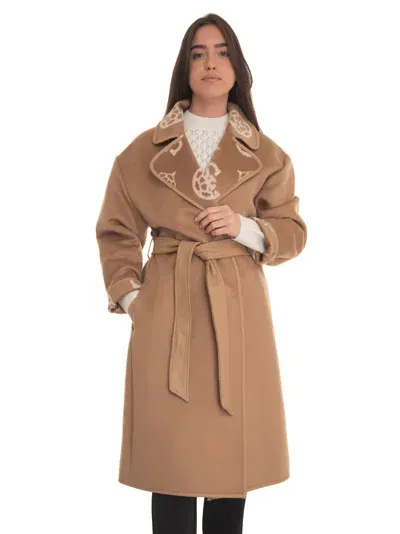 Guess Ludovica  Long Coat In Beige