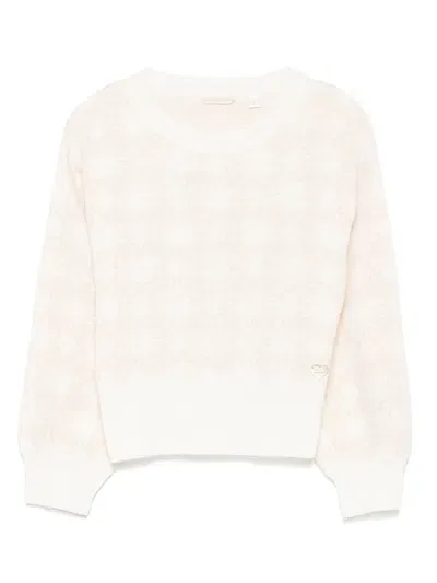 Guess Kids' Monogram-jacquard Sweater In Neutrals