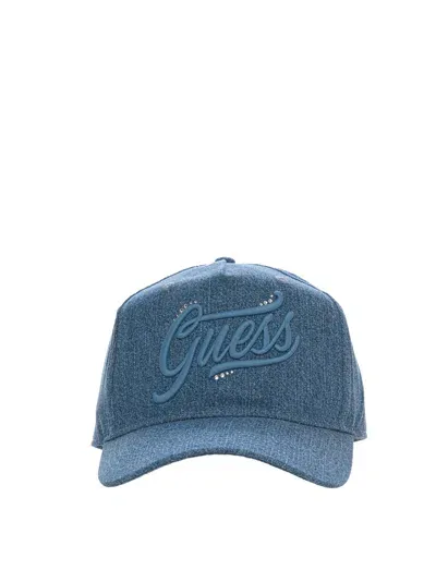 Guess Peaked Hat In Denim