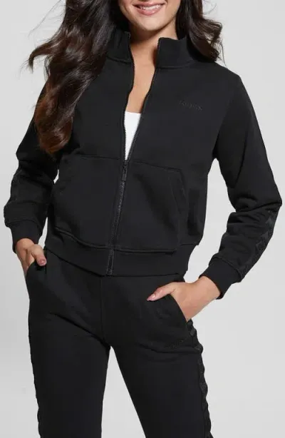 Guess Stacie Fleece Jacket In Jet Black A996