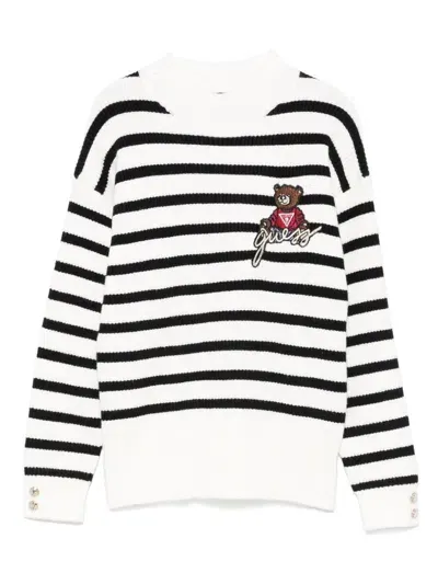 Guess Kids' Striped Sweater In White