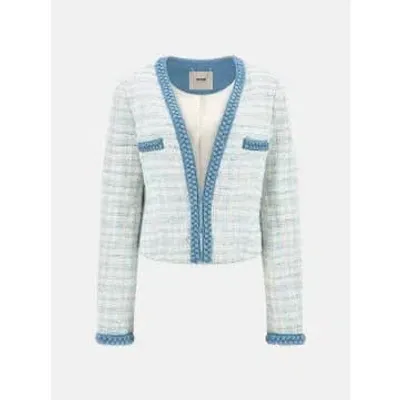 Guess Tosca Braid Boucle Jacket | Light Blue Boucle