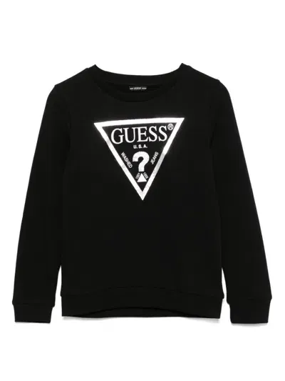 Guess Kids' Triangle-logo Sweatshirt In Black