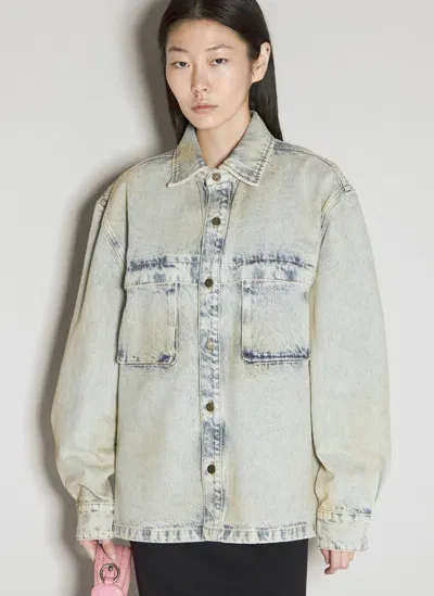 Guess Usa Denim Utility Shirt In Blue