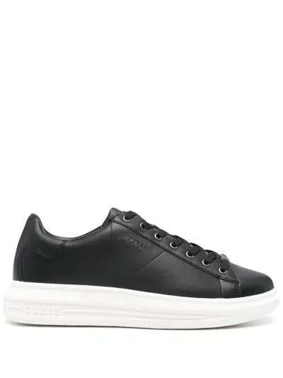 Guess Usa Leather Sneakers In Black