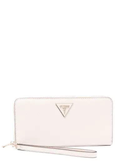 Guess Usa Logo-plaque Wallet In Neutrals