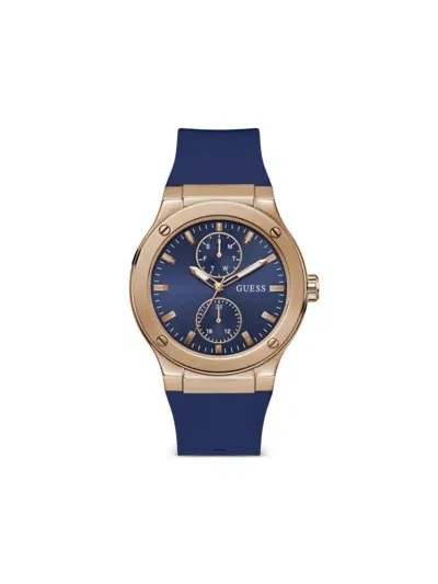 Guess Usa Stainless Steel Chronograph 45mm In Blue