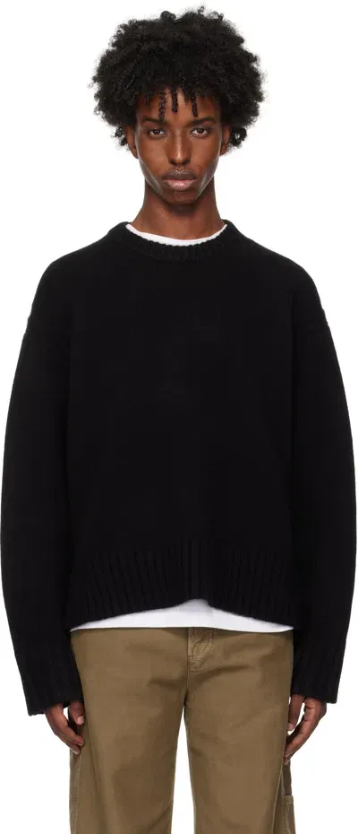 Guest In Residence Black Cozy Crew Sweater