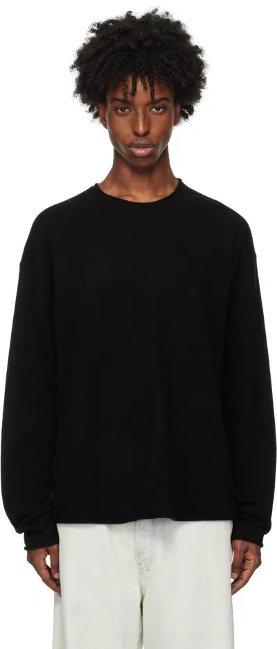 Guest In Residence Black Oversized Crew Sweater