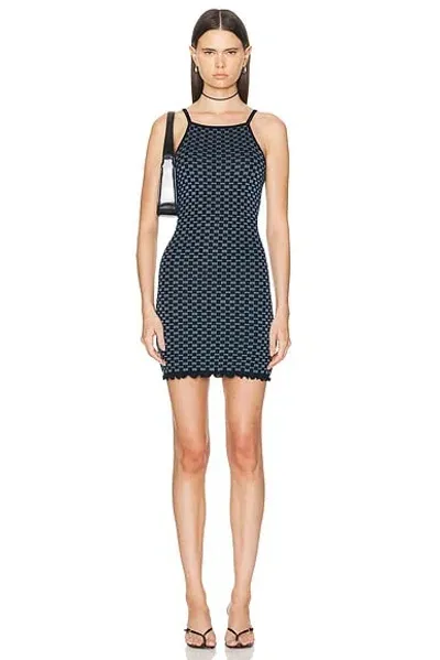 Guest In Residence Checker Tank Dress In Midnight/denim Bl