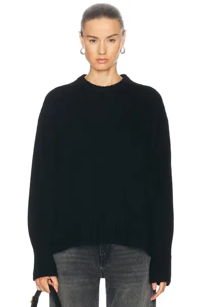 Guest In Residence Cozy Crew Sweater In Black