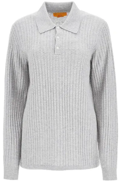 Guest In Residence Polo Inspired Pullover In Gray