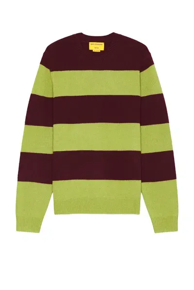 Guest In Residence Stripe Crew In Matcha & Plum Stripe