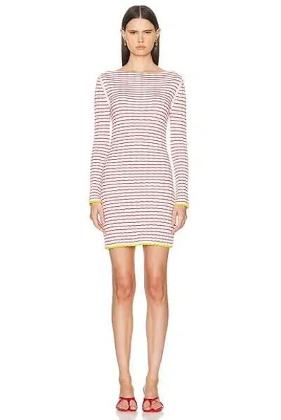 Guest In Residence Stripe Rib Dress In Cream & Rust