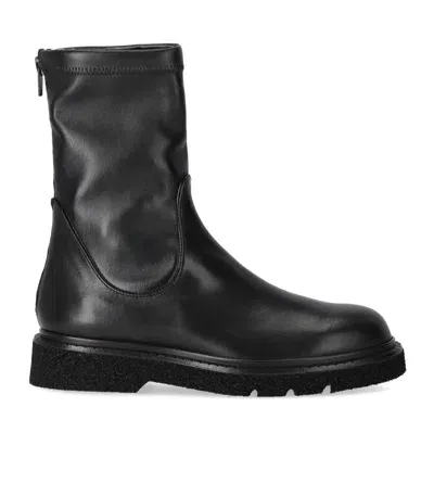 Guglielmo Rotta Ankle Boot In Stretch Black Nappa Leather