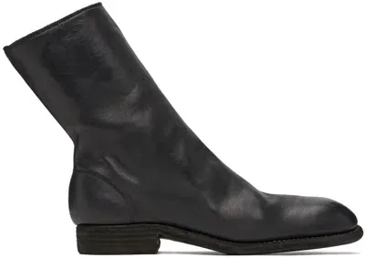 Guidi Zipped Ankle Boots In Black