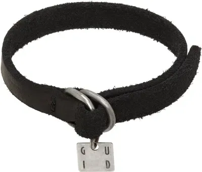 Guidi Black Bison Leather Bracelet In Blkt