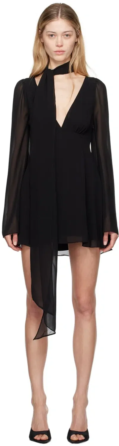 Guizio Black Issy Wrap Around Minidress