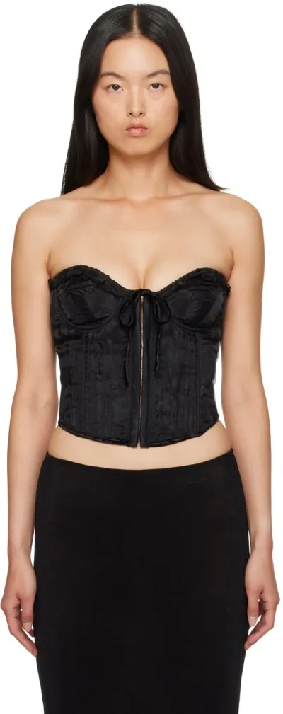 Guizio Black Pintuck Corset