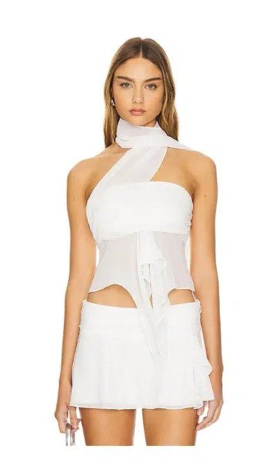 Guizio Chiffon Wrap Around Top In White