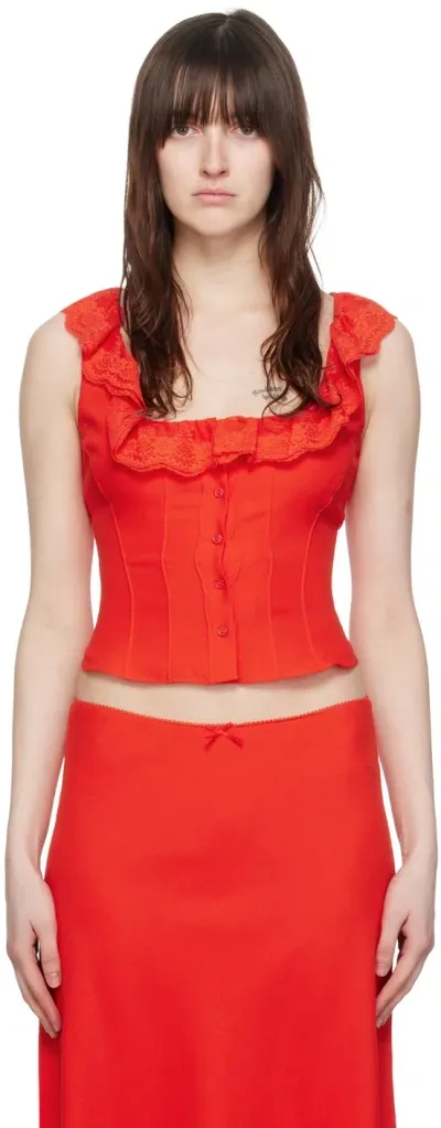 Guizio Paloma Top In Poppy