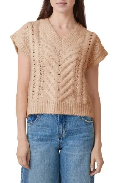 Habitual Cable Stitch Sweater Vest In Peach