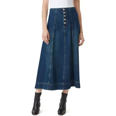 Habitual Denim Midi Skirt In Tide