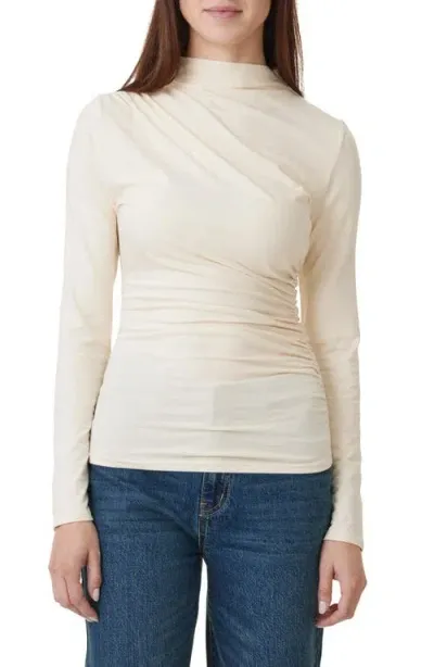 Habitual Funnel Neck Long Sleeve Top In Birch