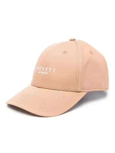 Hackett Logo-embroidered Cotton Baseball Cap In Brown