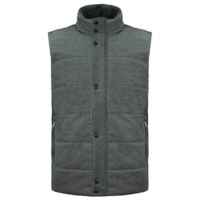 Pre-owned Hackett London Sleeveless Zip Up Grey Mens Warm Vest Hm402314 987 In Grau