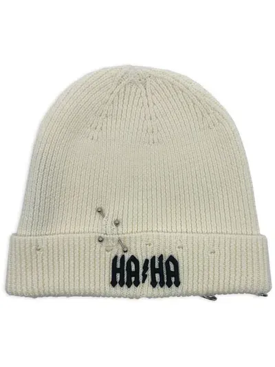 Haculla Ha Ha Wool Beanie In White