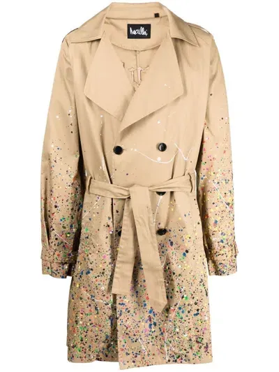 Haculla Trenchcoat Mit Farbklecks-print In Brown