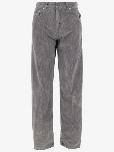 Haikure Cotton Corduroy Pants In Gray