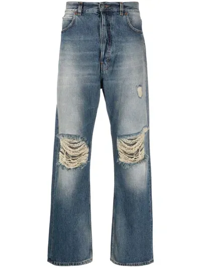 Haikure Distressed Straight Leg Jeans In Blue