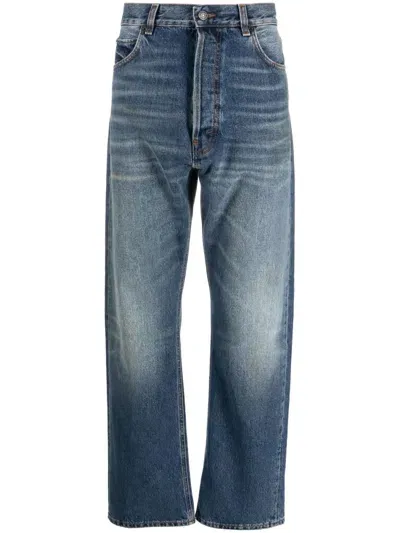 Haikure Mid-wash Straight-leg Jeans In ブルー