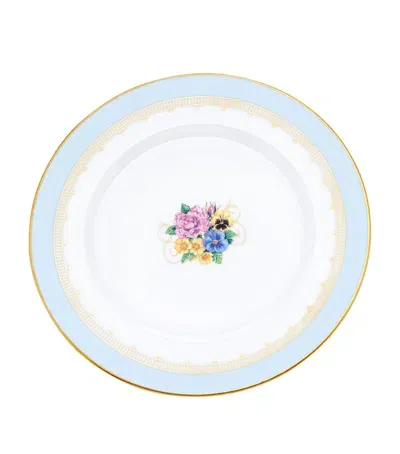 Halcyon Days Castle Of Mey Floral Plate In Blue