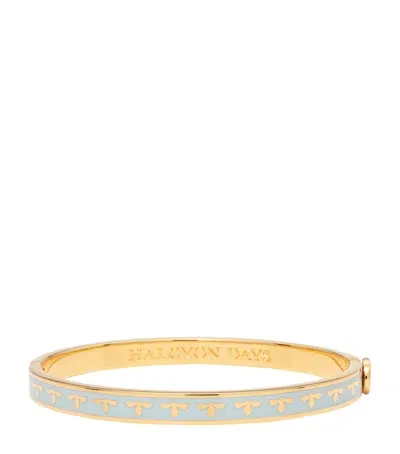 Halcyon Days Gold-plated Bee Bangle In Gray