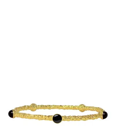 Halcyon Days Gold-plated Cabochon Bangle