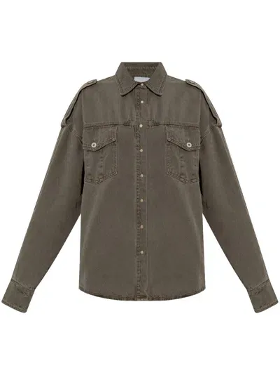 Halfboy Denim Shirt In Green