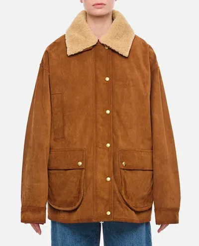 Halfboy Leather Parka In Brown