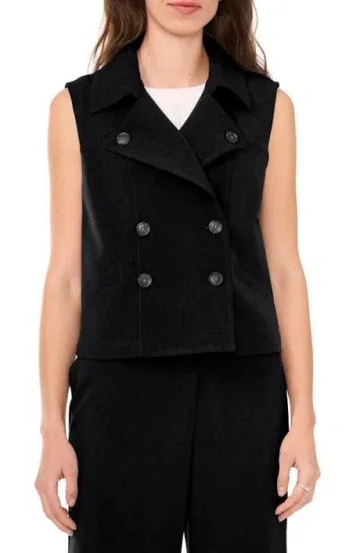 Halogenr Halogen(r) Double Breasted Trench Vest In Rich Black